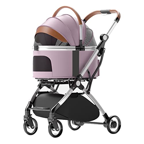 XIAOYIWIN 3-in-1-Reisewagen for Hunde/Katzen/Haustiere, Hundewagen for kleine und mittelgroße Hunde, Abnehmbarer Hundewagen, zusammenklappbarer Kinderwagenträger, Katzentasche, Hundewagen(Pink) XIAOYIWIN 3-in-1-Reisewagen for Hunde/Katzen/Haustiere, Hundewagen for kleine und mittelgroße Hunde, Abnehmbarer Hundewagen, zusammenklappbarer Kinderwagenträger, Katzentasche, Hundewagen(Pink) von XIAOYIWIN