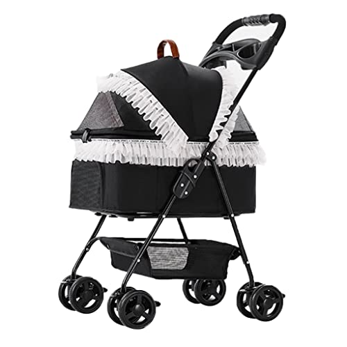 Haustier-Katzen-Kinderwagen, Hunde-Kinderwagen, Reiseträger, teilbare Hunde-Kinderwagen for kleine und mittelgroße Hunde, zusammenklappbarer Haustier-Kinderwagen for Katzen und Hunde, abnehmbarer Tran Haustier-Katzen-Kinderwagen, Hunde-Kinderwagen, Reiseträger, teilbare Hunde-Kinderwagen for kleine und mittelgroße Hunde, zusammenklappbarer Haustier-Kinderwagen for Katzen und Hunde, abnehmbarer Tran von XIAOYIWIN