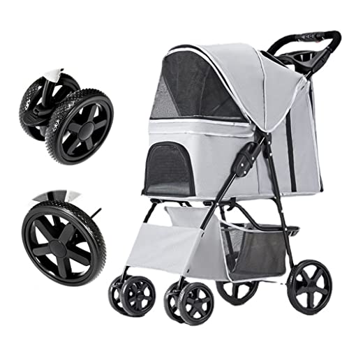 Haustier-Kinderwagen, Hundewagen, Katzen-Reiseträger, Haustier-Kinderwagen for kleine, mittelgroße Hunde und Katzen, zusammenklappbare Haustier-Kinderwagen, Katzenträger, Hundewagen, Kinderwagen mit G Haustier-Kinderwagen, Hundewagen, Katzen-Reiseträger, Haustier-Kinderwagen for kleine, mittelgroße Hunde und Katzen, zusammenklappbare Haustier-Kinderwagen, Katzenträger, Hundewagen, Kinderwagen mit G von XIAOYIWIN