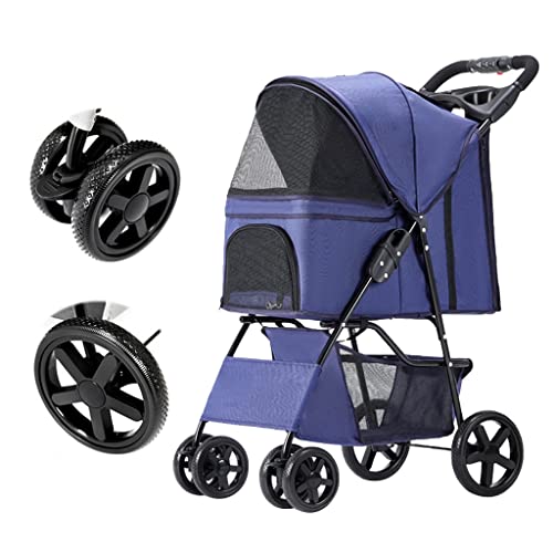 Haustier-Kinderwagen, Hundewagen, Katzen-Reiseträger, Haustier-Kinderwagen for kleine, mittelgroße Hunde und Katzen, zusammenklappbare Haustier-Kinderwagen, Katzenträger, Hundewagen, Kinderwagen mit G Haustier-Kinderwagen, Hundewagen, Katzen-Reiseträger, Haustier-Kinderwagen for kleine, mittelgroße Hunde und Katzen, zusammenklappbare Haustier-Kinderwagen, Katzenträger, Hundewagen, Kinderwagen mit G von XIAOYIWIN