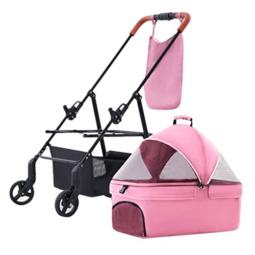 Haustier-Kinderwagen, Hundewagen, Katzenbox mit Taschentasche, Haustier-Kinderwagen, Katzen-Hunde-Reiseträger for kleine Hunde, abnehmbare Haustierträger, Hundewagen, Kinderwagen for Puggy-Katzen(Pink Haustier-Kinderwagen, Hundewagen, Katzenbox mit Taschentasche, Haustier-Kinderwagen, Katzen-Hunde-Reiseträger for kleine Hunde, abnehmbare Haustierträger, Hundewagen, Kinderwagen for Puggy-Katzen(Pink von XIAOYIWIN