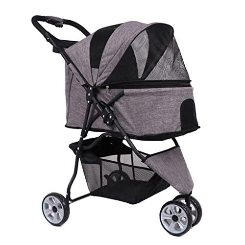 Haustier-Kinderwagen, zusammenklappbar, for Hunde und Katzen, leichter Haustier-Kinderwagen, Reise-Kinderwagen, Transportwagen, 3-Rad-Haustier-Kinderwagen, Hunde-Kinderwagen for kleine, mittelgroße Hu Haustier-Kinderwagen, zusammenklappbar, for Hunde und Katzen, leichter Haustier-Kinderwagen, Reise-Kinderwagen, Transportwagen, 3-Rad-Haustier-Kinderwagen, Hunde-Kinderwagen for kleine, mittelgroße Hu von XIAOYIWIN
