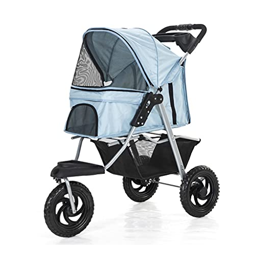 Haustier-Kinderwagen for Katzen/Hunde, Kinderwagen, 3 Räder, Hundewagen, Hundewagen for mittelgroße und kleine Hunde mit großen Rädern, faltbarer Hundewagen mit Getränkehalter, Belastbarkeit 25 kg(Blu Haustier-Kinderwagen for Katzen/Hunde, Kinderwagen, 3 Räder, Hundewagen, Hundewagen for mittelgroße und kleine Hunde mit großen Rädern, faltbarer Hundewagen mit Getränkehalter, Belastbarkeit 25 kg(Blu von XIAOYIWIN