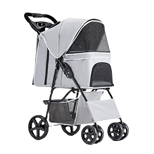 Haustierwagen für Hunde, Katzen, leichter Haustier-Kinderwagen für kleine, mittelgroße Hunde und Katzen, faltbarer Reisewagen, Premium-Hundewagen, Katzenwagen, Kinderwagen mit Getränkehalter (Grau A) Haustierwagen für Hunde, Katzen, leichter Haustier-Kinderwagen für kleine, mittelgroße Hunde und Katzen, faltbarer Reisewagen, Premium-Hundewagen, Katzenwagen, Kinderwagen mit Getränkehalter (Grau A) von XIAOYIWIN