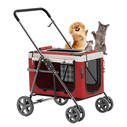 Hunde-Kinderwagen for 2 Hunde, Katzen, Welpen und Kätzchen, Hunde-Kinderwagen for kleine Hunde, leichter Katzen-Kinderwagen, Reisewagen, Haustier-Kinderwagen, Kinderwagen for Katzen, Hunde und mehr(Re Hunde-Kinderwagen for 2 Hunde, Katzen, Welpen und Kätzchen, Hunde-Kinderwagen for kleine Hunde, leichter Katzen-Kinderwagen, Reisewagen, Haustier-Kinderwagen, Kinderwagen for Katzen, Hunde und mehr(Re von XIAOYIWIN