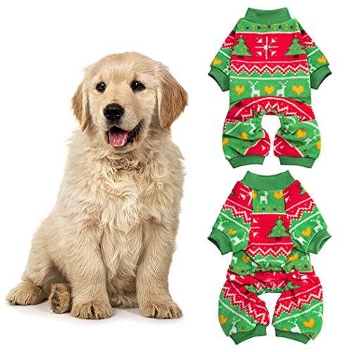 XIAOYU Elch-Weihnachts-Hundepyjama, Haustier-Kleidung, Winter, warm, Größe L von XIAOYU