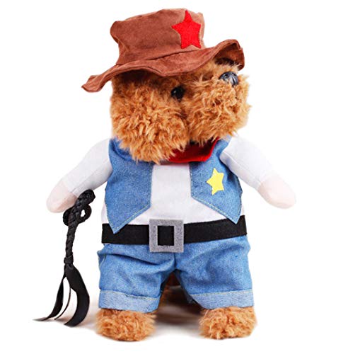 XIAOYU Haustier Hund Katze Halloween Kostüme, Cowboy Jacke und Hut, super süße Kostüme für kleine Hunde & Katzen Cosplay, L XIAOYU Haustier Hund Katze Halloween Kostüme, Cowboy Jacke und Hut, super süße Kostüme für kleine Hunde & Katzen Cosplay, L von XIAOYU