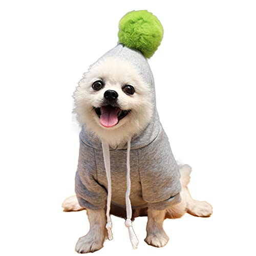 XIAOYU Haustier-Kleidung, Hunde-Hoodie, warmer Pullover für Hunde und Katzen, Overall, Kleidung, Haustier-Halloween-Kostüm, Grau, M von XIAOYU