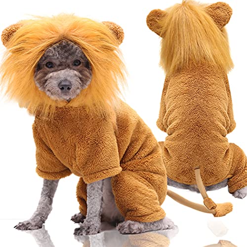 XIAOYU Pet Clothes Puppy Dog Cat Hoodie Warm Sweater Kostüm Halloween Cosplay Party Bekleidung, Löwe, XL von XIAOYU