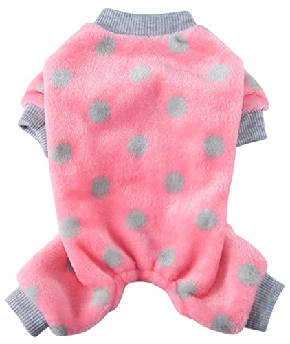 XIAOYU Hunde-Pyjama-Kostüme mit niedlichem Punktemuster, Haustierkleidung, Katzenbekleidung, Hemd, Winterurlaub, niedliche Pyjama-Outfits für kleine Haustiere, Rosa, M XIAOYU Hunde-Pyjama-Kostüme mit niedlichem Punktemuster, Haustierkleidung, Katzenbekleidung, Hemd, Winterurlaub, niedliche Pyjama-Outfits für kleine Haustiere, Rosa, M von XIAOYU
