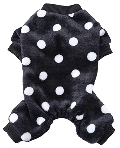 XIAOYU Hunde-Pyjama-Kostüme mit niedlichem Punktemuster, Haustierkleidung, Katzenbekleidung, Hemd, Winterurlaub, niedliche Pyjama-Outfits für kleine Haustiere, Schwarz, L XIAOYU Hunde-Pyjama-Kostüme mit niedlichem Punktemuster, Haustierkleidung, Katzenbekleidung, Hemd, Winterurlaub, niedliche Pyjama-Outfits für kleine Haustiere, Schwarz, L von XIAOYU