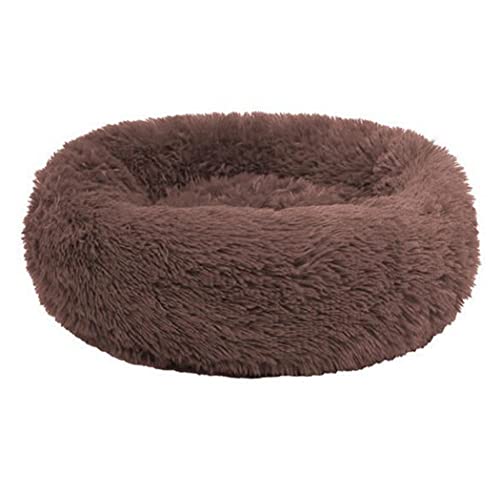 XIAOYU weiches Plüsch beruhigendes Haustierbett für Katzen und Hunde bequemes selbsterwärmendes Herbst-Winter-Rundes Hundebett, Braun(XL) von XIAOYU