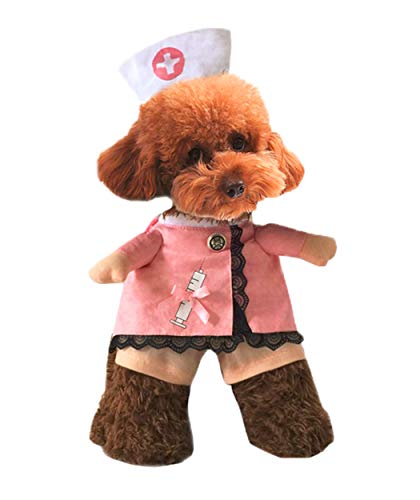 XIAOYU Welpe Hund Katze Krankenschwester Kostüm Halloween Cosplay Party Outfit Kostüm für kleine Hunde und Katze, L XIAOYU Welpe Hund Katze Krankenschwester Kostüm Halloween Cosplay Party Outfit Kostüm für kleine Hunde und Katze, L von XIAOYU