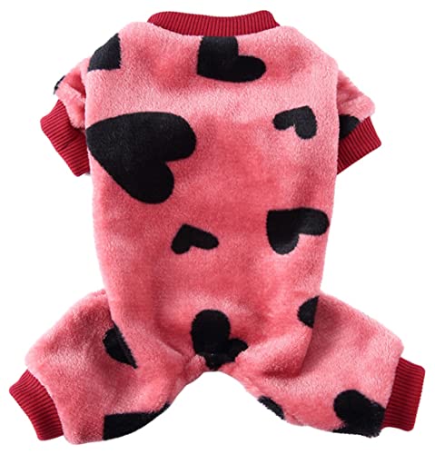 XIAOYU Winter Warm Hund Pyjama Hund Overall 4 Beine Haustier Bekleidung Katze Onesie Pjs für kleine Hunde Katze Bekleidung Outfits, Rot, L von XIAOYU