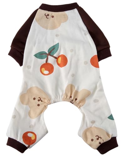 XIAOYU niedlicher Kirschmuster Hundepyjama für kaltes Wetter 4-beinige Katzenkleidung stilvolle Welpen Kätzchen Onesie Winter warme Hund Jumpsuit Kleidung, Kirsche, L XIAOYU niedlicher Kirschmuster Hundepyjama für kaltes Wetter 4-beinige Katzenkleidung stilvolle Welpen Kätzchen Onesie Winter warme Hund Jumpsuit Kleidung, Kirsche, L von XIAOYU