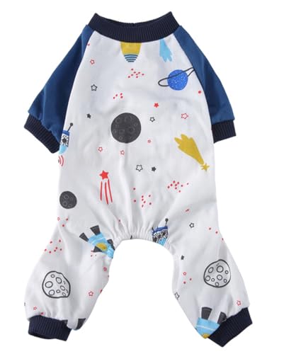 XIAOYU niedlicher Raum Hundepyjama für kaltes Wetter 4-beinige Katzenkleidung stilvolle Welpen Kätzchen Onesie Winter warme Hund Jumpsuit Kleidung, Raum, L von XIAOYU
