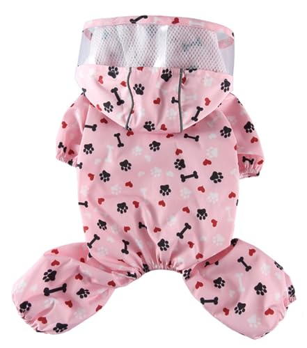 XIAOYU süßer Hunderegenmantel mit Kapuze, wasserdichter Vierbein-Regenmantel für kleine Hunde, winddichter Regenmantel für Regen, Wind und Schnee, Liebe, L XIAOYU süßer Hunderegenmantel mit Kapuze, wasserdichter Vierbein-Regenmantel für kleine Hunde, winddichter Regenmantel für Regen, Wind und Schnee, Liebe, L von XIAOYU