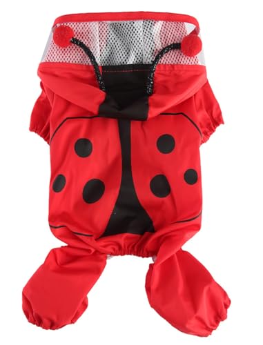 XIAOYU wasserdichter Hunderegenmantel, Vierbein-Regenjacke mit Kapuze, Leichter Outdoor-Regenponcho für kleine Hunde, Ladybug, M XIAOYU wasserdichter Hunderegenmantel, Vierbein-Regenjacke mit Kapuze, Leichter Outdoor-Regenponcho für kleine Hunde, Ladybug, M von XIAOYU