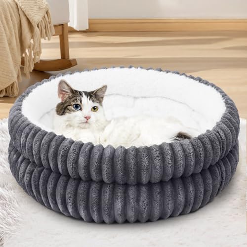 XIAPIA Katzenbett Flauschig 55 x 15 cm, Plüsch Katzen Schlafplatz Weich und Warm für Katzen Kleine Hunde, Orthopädisches Kuschelbett mit Rutigfester Boden Grau XIAPIA Katzenbett Flauschig 55 x 15 cm, Plüsch Katzen Schlafplatz Weich und Warm für Katzen Kleine Hunde, Orthopädisches Kuschelbett mit Rutigfester Boden Grau von XIAPIA