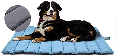 XIAPIA wasserdichte Hundematte für Outdoor, Waschbares Hundebett, Antistatik, Hygienisch, Faltbar, Große Reisedecke für Haustier 110 x 68 cm (Blau/Grau) von XIAPIA