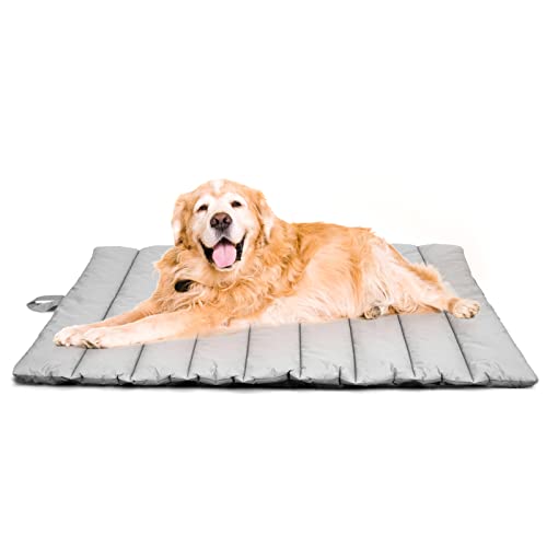 XIAPIA wasserdichte Hundematte für Outdoor, Waschbares Hundebett, Antistatik, Hygienisch, Faltbar, Große Reisedecke für Haustier 110x68 cm (HellGrau) von XIAPIA