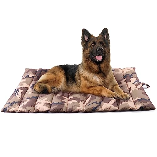 XIAPIA wasserdichte Hundematte für Outdoor, Waschbares Hundebett, Antistatik, Hygienisch, Faltbar, Große Reisedecke für Haustier 110x68 cm (Tarnbraun) von XIAPIA