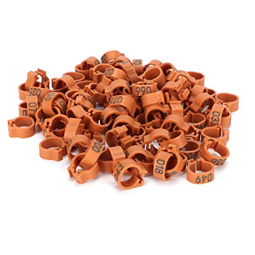XIASABA 001 bis 100 nummerierte 8 -mm -Vogelbeinbänder Geflügel Identifizieren Sie Ringe Accessoire für Vögel Tauben blau leichte Plastikringe für Homing -Tauben und die meisten (Coffee) von XIASABA