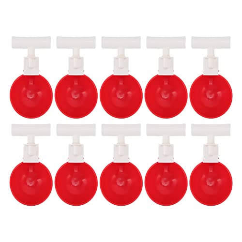 XIASABA 10 Set Hühnertrinkbecher, automatischer Wassertrinker, rote Plastikschüssel für Ente, Vogel, Henne, G3 (XIASABAn11Uaq38-12) von XIASABA