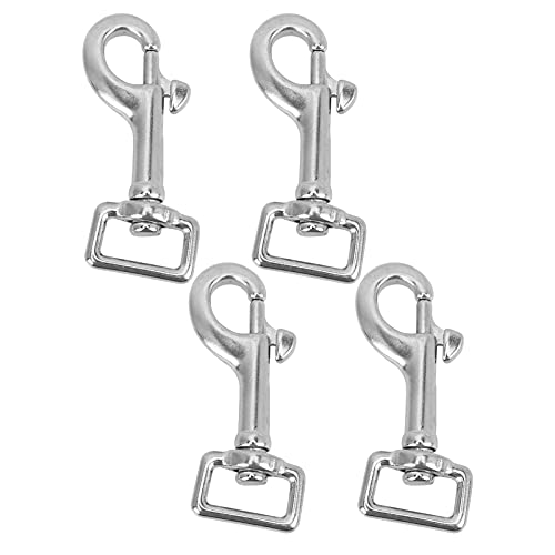 XIASABA 4PCS Edelstahl Snap Haken Quadrat Ring Einkopf -Haustierschnalle für Brieftack -Rucksack 73 mm/2,9 Zoll 100 kg/220,5 lb (L59mm) von XIASABA
