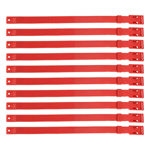 XIASABA E 10 Stück Ziegenhalsband Pu 23 Zoll Viehhalsband für Nutztiere Kuh Pferd Schaf Gelb (Red) von XIASABA
