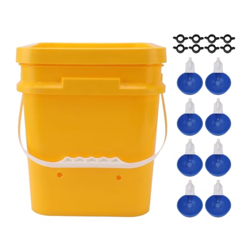 XIASABA E Automatischer Hühnertränkebecher mit 12-Liter-Handfass-Geflügeltrinkgerät für Gänse-Enten-Eimer, Vier Ecktränkenschrauben (XIASABAWXqIV8C-13) von XIASABA