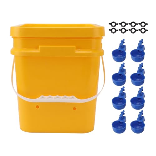 XIASABA E Automatischer Hühnertränkebecher mit 12-Liter-Handfass-Geflügeltrinkgerät für Gänse-Enten-Eimer, Vier Ecktränkenschrauben (XIASABAWXqIV8C-15) von XIASABA