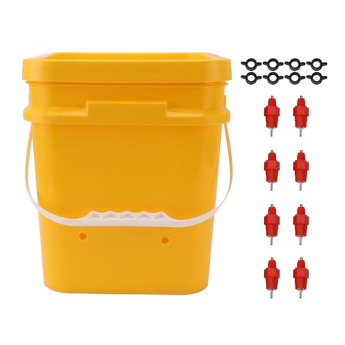 XIASABA E Automatischer Hühnertränkebecher mit 12-Liter-Handfass-Geflügeltrinkgerät für Gänse-Enten-Eimer, Vier Ecktränkenschrauben (XIASABAWXqIV8C-16) von XIASABA