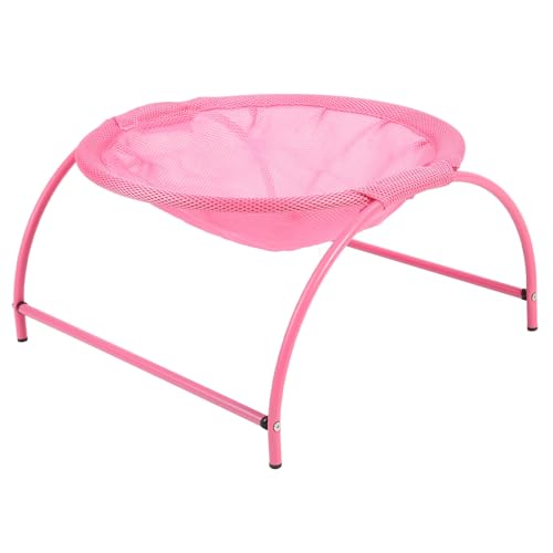 XIASABA Pink Cat Hängemattenbett Edelstahl Leinwand abnehmbare erhöhte Erhöhte kleine Hund Haustier Hängemattenbett ideal für den Gebrauch im Freien im Freien im Innenbereich (Pink) von XIASABA