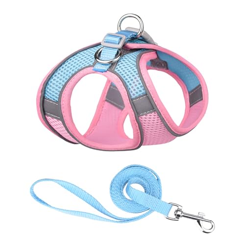 Xiasaba Hundekabelbaum Leine Set Reflective atmbar Mesh Pet Histree für Wandertraining XS für Hunde mit 33 bis 39 cm Brust und 28 bis 32 cm Nacken geeignet (M) von XIASABA