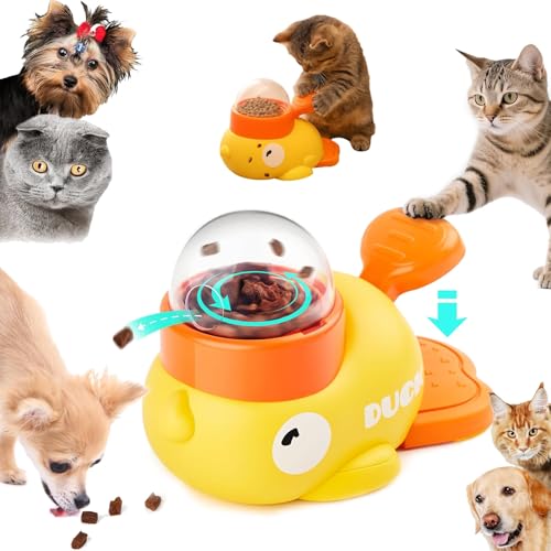 Cat Slot Machine Treat Dispenser, Cat Treat Slot Machine, Interactive Duck Frenchie Toy, Cats Puzzle Treat Dispenser, Duck Feeder Puzzle Toy for Dogs & Cats, Interactive Slow Feeder Toy (1pcs) von XIBHDN