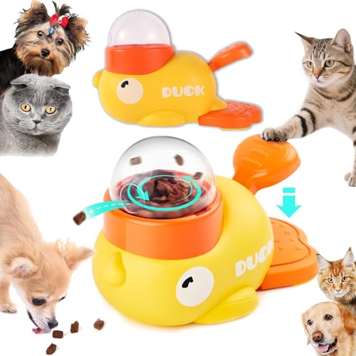 Cat Slot Machine Treat Dispenser, Cat Treat Slot Machine, Interactive Duck Frenchie Toy, Cats Puzzle Treat Dispenser, Duck Feeder Puzzle Toy for Dogs & Cats, Interactive Slow Feeder Toy (2pcs) von XIBHDN