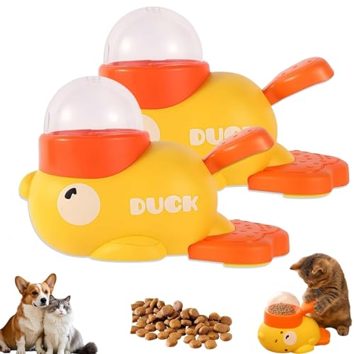 XIBHDN Cat Treat Slot Machine,Cat Slot Machine Treat Dispenser,Interactive Duck Frenchie Toy,Duck Puzzle Feeder for Dogs,No Battery Needed,for Small & Medium Pets (2Pcs) von XIBHDN