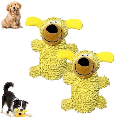 XIBHDN Ipawsplus Squeaky Dog Plush Toy, Ipawsplus Dog Toy, Cute Fluffy Chew Toys for Puppies & Small Dogs, Soft Pet Playtime Companions (2pcs-Yellow) von XIBHDN