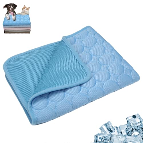 XIBHDN Kittra Cooling Mat for Cats, Cool and Healthy Cooling Bed for Cats, 3 Layer System Instant Cool, Washable Portable Coolings Pad for Dogs Cat, Suitable for Your Pets (Blue, M) von XIBHDN