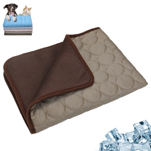 XIBHDN Kittra Cooling Mat for Cats, Cool and Healthy Cooling Bed for Cats, 3 Layer System Instant Cool, Washable Portable Coolings Pad for Dogs Cat, Suitable for Your Pets (Brown, M) von XIBHDN
