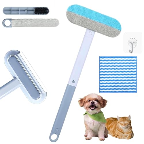 XICAIHAO 3-in-1 Tierhaarentferner, multifunktionales Tierhaarentfernungswerkzeug, Katzen- und Hundeentferner für Couch, Teppich, Möbel, Fenster, wiederverwendbare Bürsten zum Entfernen von Haaren von XICAIHAO