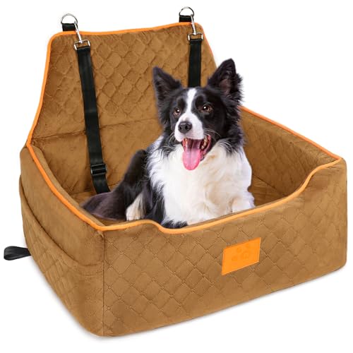 XIEEAOZEE Hundeautositz für große/mittelgroße Hunde, Hundeerhöhung für Hunde unter 25 kg oder 2 kleine Hunde, abnehmbarer und waschbarer Reise-Hundesitz mit dickem Kissen und Aufbewahrungstaschen, XIEEAOZEE Hundeautositz für große/mittelgroße Hunde, Hundeerhöhung für Hunde unter 25 kg oder 2 kleine Hunde, abnehmbarer und waschbarer Reise-Hundesitz mit dickem Kissen und Aufbewahrungstaschen, von XIEEAOZEE