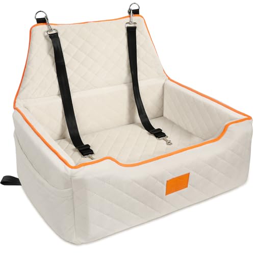 XIEEAOZEE Hundeautositz für große/mittelgroße Hunde, Hundeerhöhung für Hunde unter 25 kg oder 2 kleine Hunde, abnehmbarer und waschbarer Reise-Hundesitz mit dickem Kissen und Aufbewahrungstaschen, XIEEAOZEE Hundeautositz für große/mittelgroße Hunde, Hundeerhöhung für Hunde unter 25 kg oder 2 kleine Hunde, abnehmbarer und waschbarer Reise-Hundesitz mit dickem Kissen und Aufbewahrungstaschen, von XIEEAOZEE