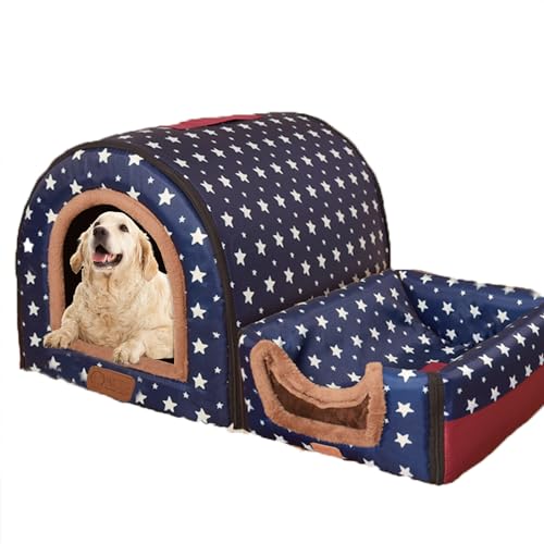 Großes Hundebett, 2-in-1, faltbares Hundehaus, beruhigendes Haustierbett, Hundehütte, waschbar, Haustierzelt, Höhlenbett, abnehmbare Hundematte, Sofa, Katzenschutz für Haustiere, Hunde und Katzen, 45 Großes Hundebett, 2-in-1, faltbares Hundehaus, beruhigendes Haustierbett, Hundehütte, waschbar, Haustierzelt, Höhlenbett, abnehmbare Hundematte, Sofa, Katzenschutz für Haustiere, Hunde und Katzen, 45 von XIEMINLE