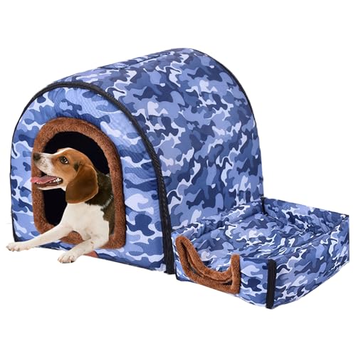 Großes Hundebett, Hundehaus, Haustierbett, Hundesofa, 2-in-1 faltbares Haustierhaus, Haustierzelt, Höhlenbett für große, mittelgroße und kleine Hunde und Katzen, orthopädisches Kissen, Hundematte, 60 Großes Hundebett, Hundehaus, Haustierbett, Hundesofa, 2-in-1 faltbares Haustierhaus, Haustierzelt, Höhlenbett für große, mittelgroße und kleine Hunde und Katzen, orthopädisches Kissen, Hundematte, 60 von XIEMINLE
