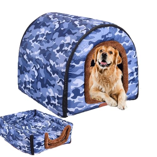 Hundebett, Haustierhaus, Haustierbett mit rutschfester Unterseite, 2-in-1 faltbares Hundehaus, waschbar, abnehmbares Haustierzelt, Höhlenbett, Katzenschutz, Schlafkorb für Haustiere, Hunde, Katzen, Hundebett, Haustierhaus, Haustierbett mit rutschfester Unterseite, 2-in-1 faltbares Hundehaus, waschbar, abnehmbares Haustierzelt, Höhlenbett, Katzenschutz, Schlafkorb für Haustiere, Hunde, Katzen, von XIEMINLE