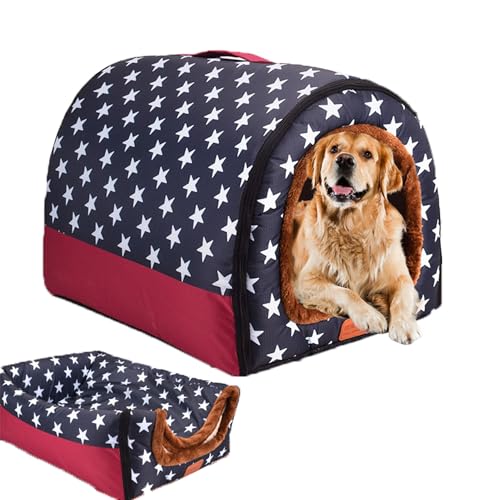 Hundebett, Haustierhaus, Haustierbett mit rutschfester Unterseite, 2-in-1 faltbares Hundehaus, waschbar, abnehmbares Haustierzelt, Höhlenbett, Katzenschutz, Schlafkorb für Haustiere, Hunde, Katzen, Hundebett, Haustierhaus, Haustierbett mit rutschfester Unterseite, 2-in-1 faltbares Hundehaus, waschbar, abnehmbares Haustierzelt, Höhlenbett, Katzenschutz, Schlafkorb für Haustiere, Hunde, Katzen, von XIEMINLE