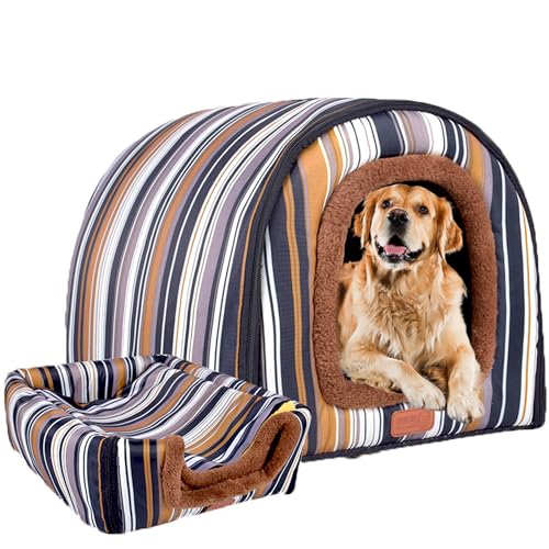 Hundebett, Haustierhaus, Haustierbett mit rutschfester Unterseite, 2-in-1 faltbares Hundehaus, waschbar, abnehmbares Haustierzelt, Höhlenbett, Katzenschutz, Schlafkorb für Haustiere, Hunde, Katzen, 92 Hundebett, Haustierhaus, Haustierbett mit rutschfester Unterseite, 2-in-1 faltbares Hundehaus, waschbar, abnehmbares Haustierzelt, Höhlenbett, Katzenschutz, Schlafkorb für Haustiere, Hunde, Katzen, 92 von XIEMINLE