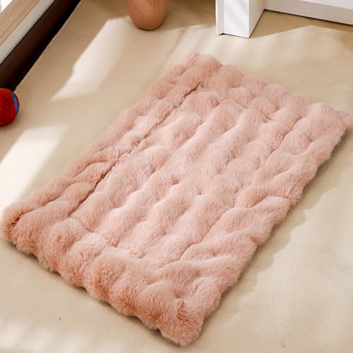 Hundebett, Plüsch-Hundematte, maschinenwaschbar, Welpenmatratze, weiche Kistenunterlage für Welpen, warmes Haustierbett, Decke, Anti-Angst-Kissen mit rutschfester Unterseite, 120 x 70 x 3 cm, Rosa Hundebett, Plüsch-Hundematte, maschinenwaschbar, Welpenmatratze, weiche Kistenunterlage für Welpen, warmes Haustierbett, Decke, Anti-Angst-Kissen mit rutschfester Unterseite, 120 x 70 x 3 cm, Rosa von XIEMINLE